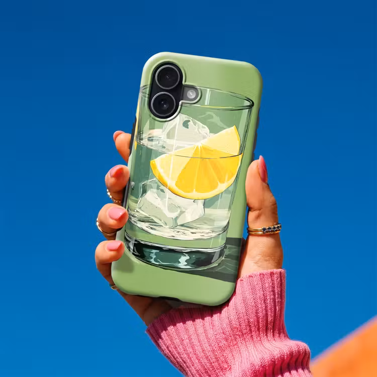 Glas - Citroen - Ijsblokjes - Groen Toughcase MagSafe Apple iPhone 17 klein -Sfeer1V