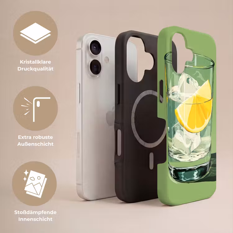 Glas - Citroen - Ijsblokjes - Groen Toughcase MagSafe Apple iPhone 17 klein -USP_Lagen_DE