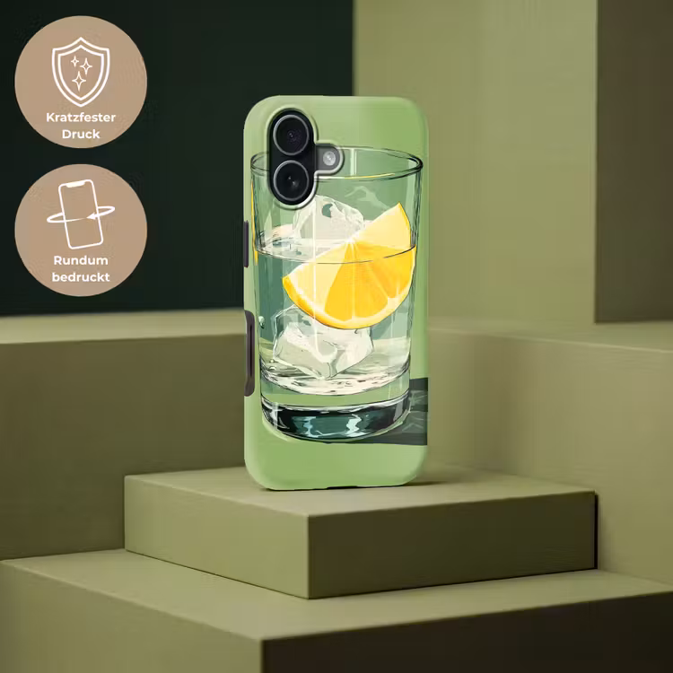 Glas - Citroen - Ijsblokjes - Groen Toughcase MagSafe Apple iPhone 17 klein -USP_PrintM_DE