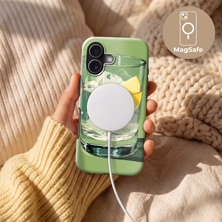 Glas - Citroen - Ijsblokjes - Groen Toughcase MagSafe Apple iPhone 17 klein -USP_MagsafeV