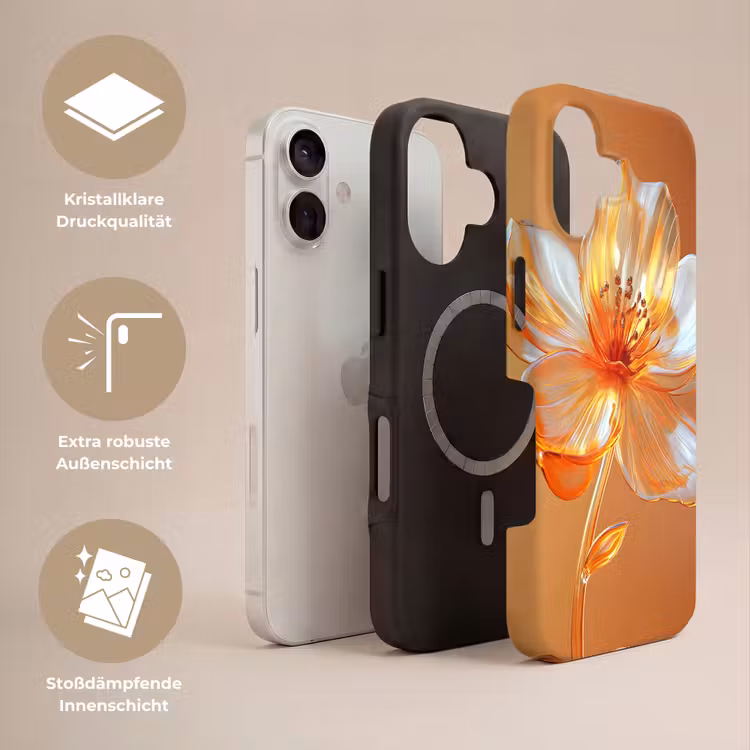 Glazen - Bloem - Oranje Toughcase MagSafe Apple iPhone 17 klein -USP_Lagen_DE