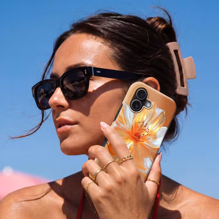 Glazen - Bloem - Oranje Toughcase MagSafe Apple iPhone 17 klein -Sfeer2V