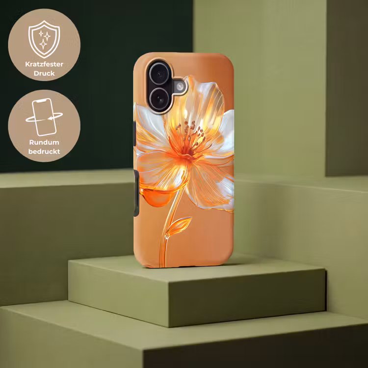 Glazen - Bloem - Oranje Toughcase MagSafe Apple iPhone 17 klein -USP_PrintM_DE