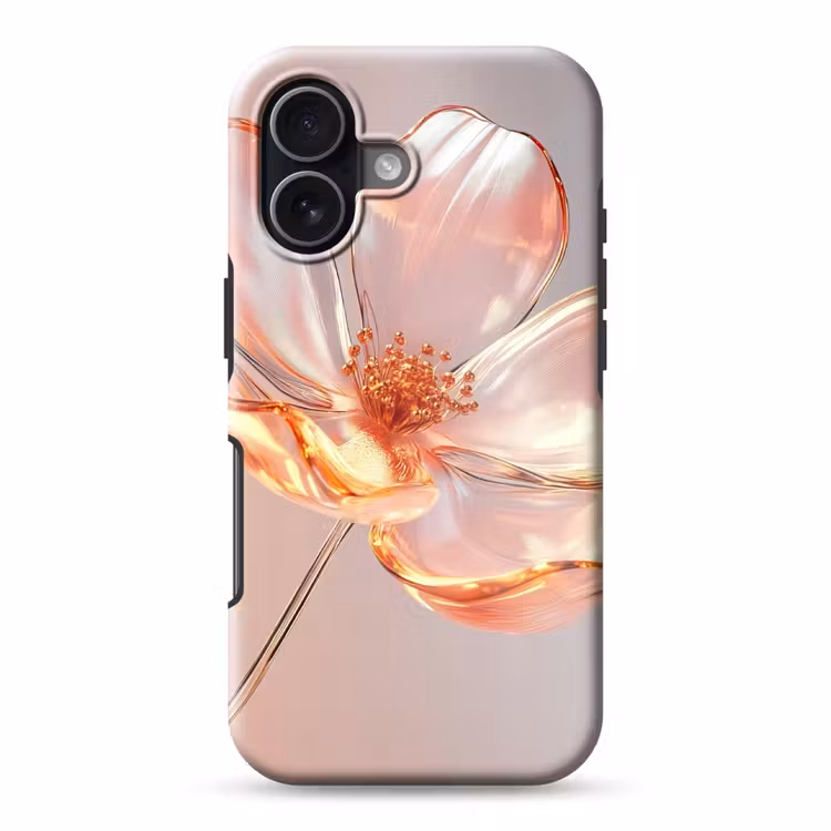 Glazen - Bloem - Roze Toughcase MagSafe Apple iPhone 17 klein -3d