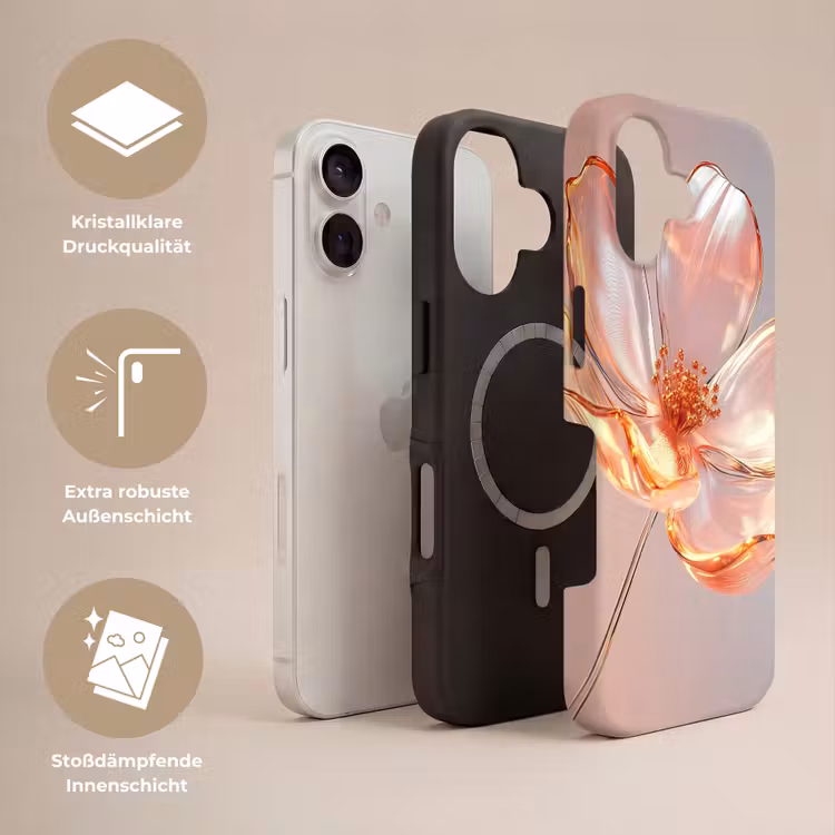Glazen - Bloem - Roze Toughcase MagSafe Apple iPhone 17 klein -USP_Lagen_DE