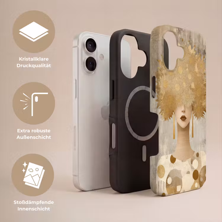 Goud - Portret - Vrouw Toughcase MagSafe Apple iPhone 17 klein -USP_Lagen_DE