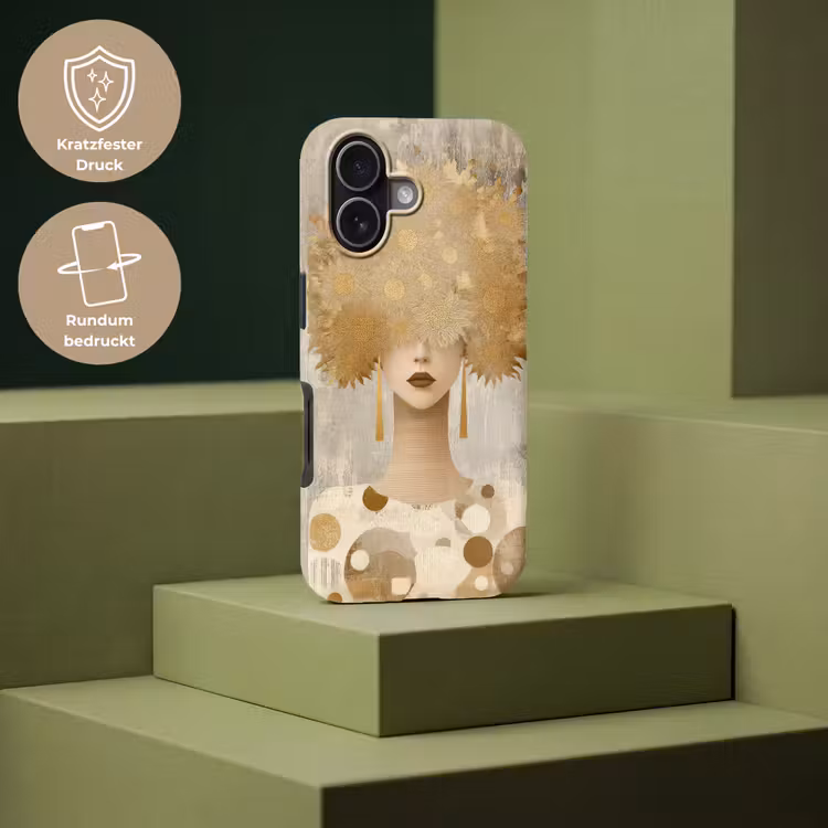 Goud - Portret - Vrouw Toughcase MagSafe Apple iPhone 17 klein -USP_PrintM_DE