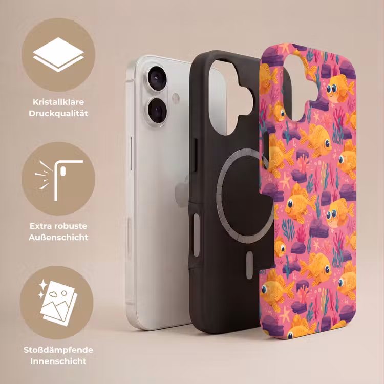 Goudvissen - Koraal - Kleurrijk Toughcase MagSafe Apple iPhone 17 klein 1017 -USP_Lagen_DE