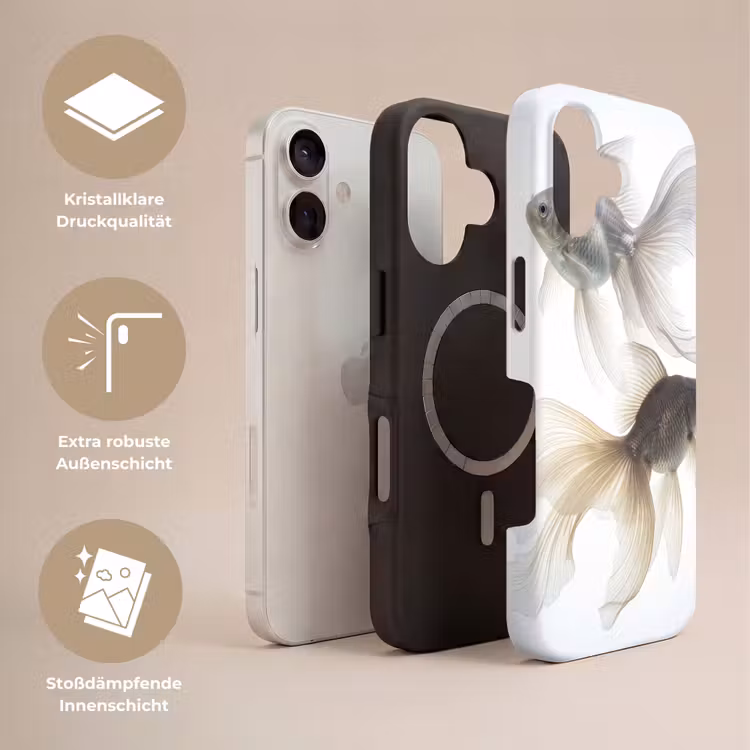 Goudvissen - Modern - Wit Toughcase MagSafe Apple iPhone 17 klein -USP_Lagen_DE