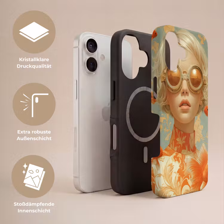 Goudvissen - Oranje - Vrouw - Blond Toughcase MagSafe Apple iPhone 17 klein -USP_Lagen_DE