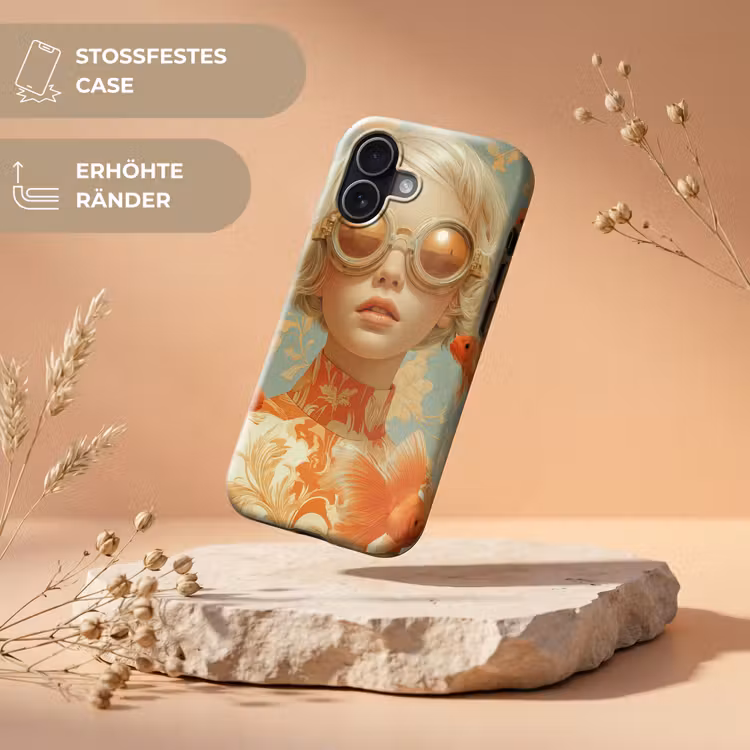 Goudvissen - Oranje - Vrouw - Blond Toughcase MagSafe Apple iPhone 17 klein -USP_RandenV_DE