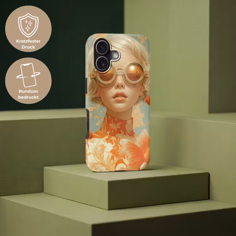 Goudvissen - Oranje - Vrouw - Blond Toughcase MagSafe Apple iPhone 17 klein -USP_PrintM_DE