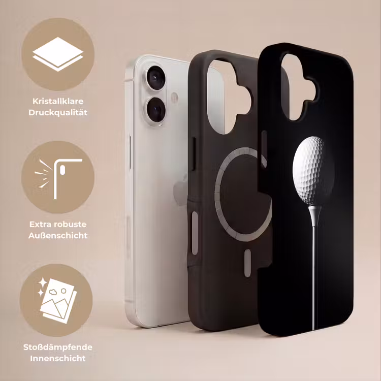 Golfbal - Minimalistisch - Wit Toughcase MagSafe Apple iPhone 17 klein -USP_Lagen_DE