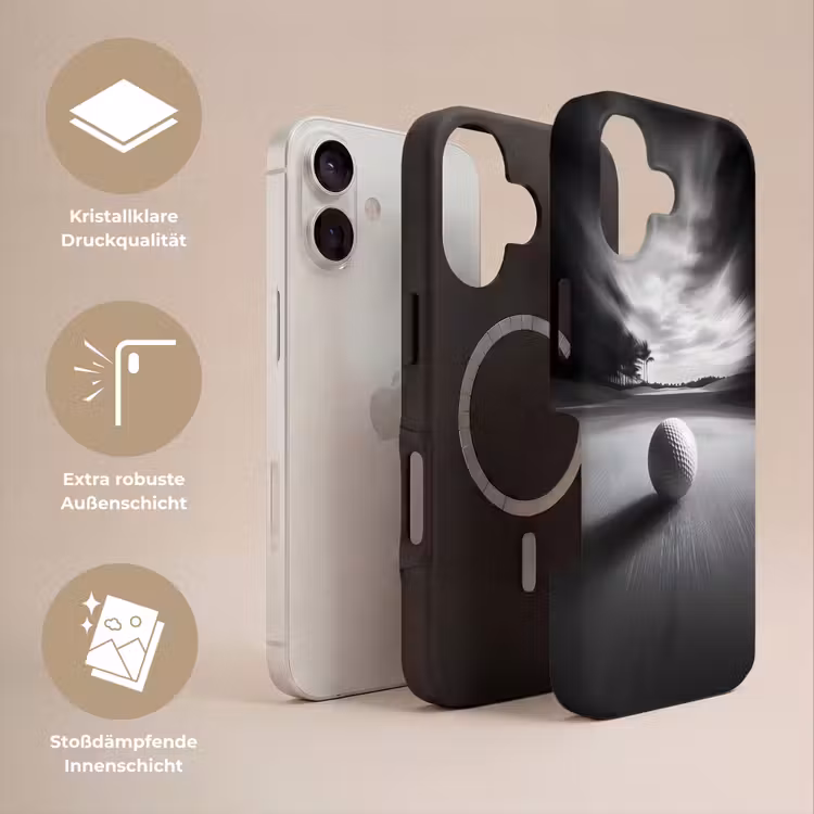 Golfbal - Wazig - Zwart Toughcase MagSafe Apple iPhone 17 klein -USP_Lagen_DE