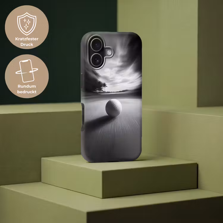 Golfbal - Wazig - Zwart Toughcase MagSafe Apple iPhone 17 klein -USP_PrintM_DE