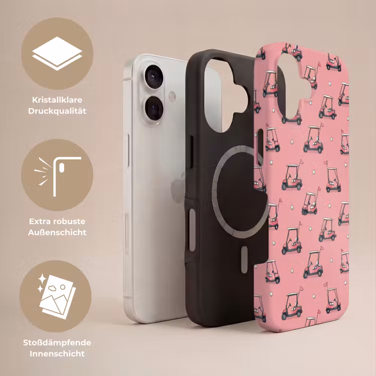 Golfkar - Retro - Roze Toughcase MagSafe Apple iPhone 17 klein 1017 -USP_Lagen_DE