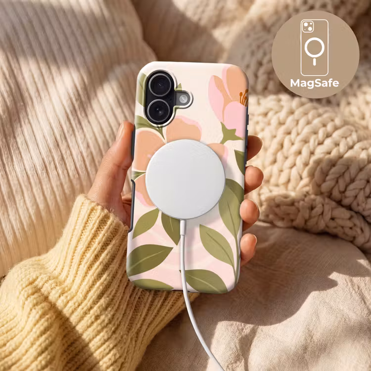 Grafisch - Bloemen - Roze Toughcase MagSafe Apple iPhone 17 klein -USP_MagsafeV