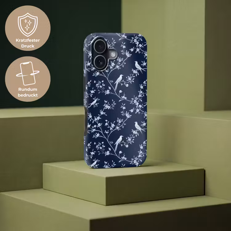 Grafisch - Bloesemtak - Blauw Toughcase MagSafe Apple iPhone 17 klein 1017 -USP_PrintM_DE