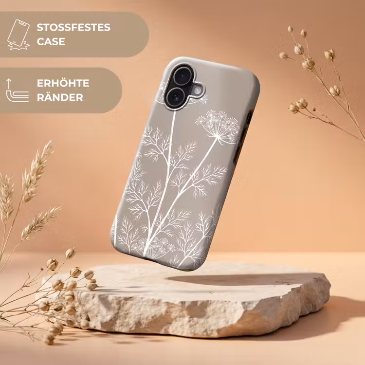Grafisch - Fluitenkruid - Taupe Toughcase MagSafe Apple iPhone 17 klein -USP_RandenV_DE