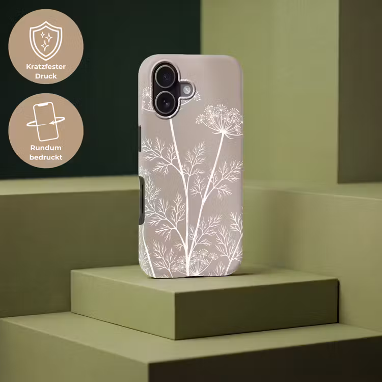 Grafisch - Fluitenkruid - Taupe Toughcase MagSafe Apple iPhone 17 klein -USP_PrintM_DE