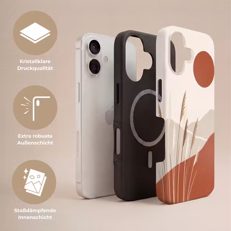 Gras - Landschap - Natuur - Abstract - Beige Toughcase MagSafe Apple iPhone 17 klein -USP_Lagen_DE