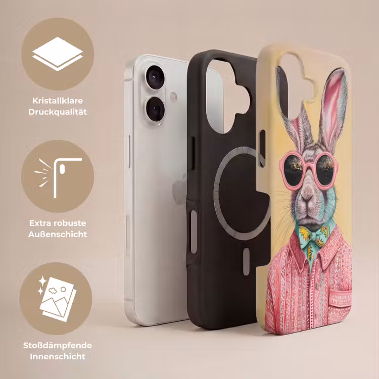 Grijs - Konijn - Blouse - Strik Toughcase MagSafe Apple iPhone 17 klein -USP_Lagen_DE
