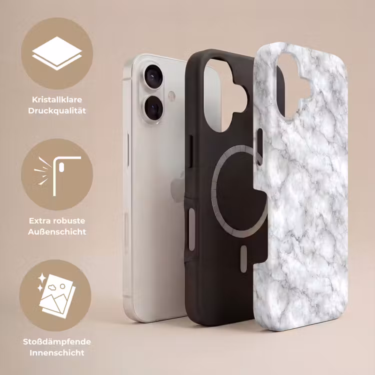 Grijs - Marmer - Klassiek - Aders Toughcase MagSafe Apple iPhone 17 klein 1017 -USP_Lagen_DE