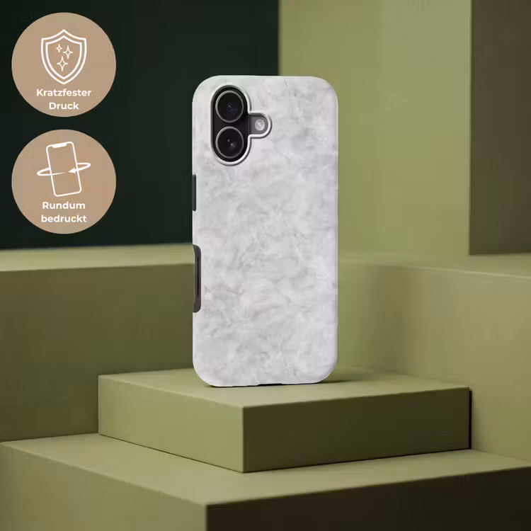 Grijs - Marmer - Mat Toughcase MagSafe Apple iPhone 17 klein 1017 -USP_PrintM_DE