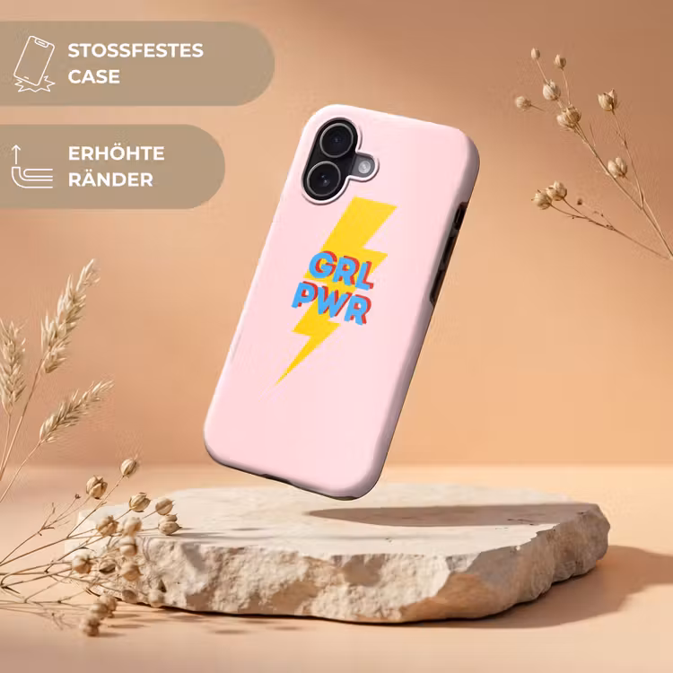 Grl pwr - Bliksem - Roze Toughcase MagSafe Apple iPhone 17 klein -USP_RandenV_DE