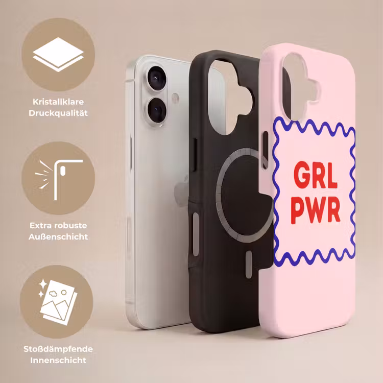 Grl pwr - Roze - Kader Toughcase MagSafe Apple iPhone 17 klein -USP_Lagen_DE