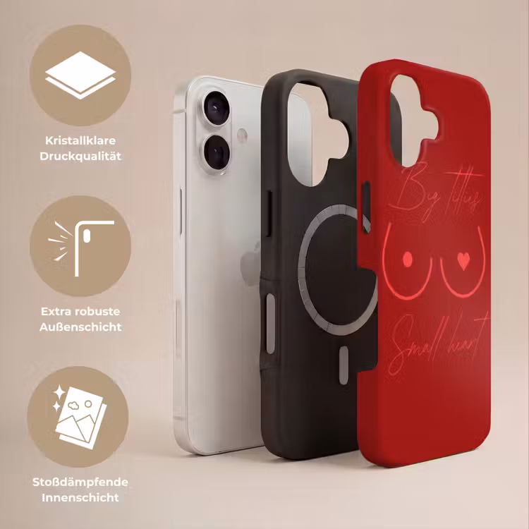 Big titties small heart - Rood - Hart Toughcase MagSafe Apple iPhone 17 klein -USP_Lagen_DE
