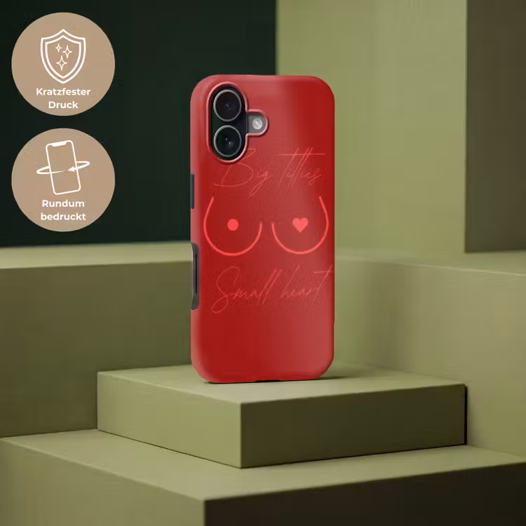 Big titties small heart - Rood - Hart Toughcase MagSafe Apple iPhone 17 klein -USP_PrintM_DE