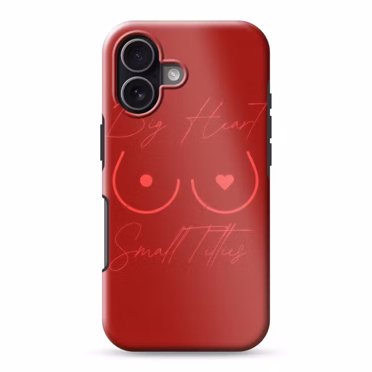 big heart small titties - Hart - Rood Toughcase MagSafe Apple iPhone 17 klein -3d