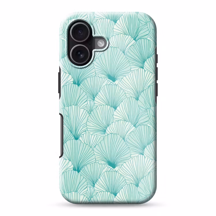 Groen - Wit - Ginko - Getekend - Textuur Toughcase MagSafe Apple iPhone 17 klein 1017 -3d