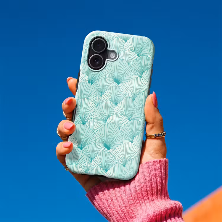 Groen - Wit - Ginko - Getekend - Textuur Toughcase MagSafe Apple iPhone 17 klein 1017 -Sfeer1V