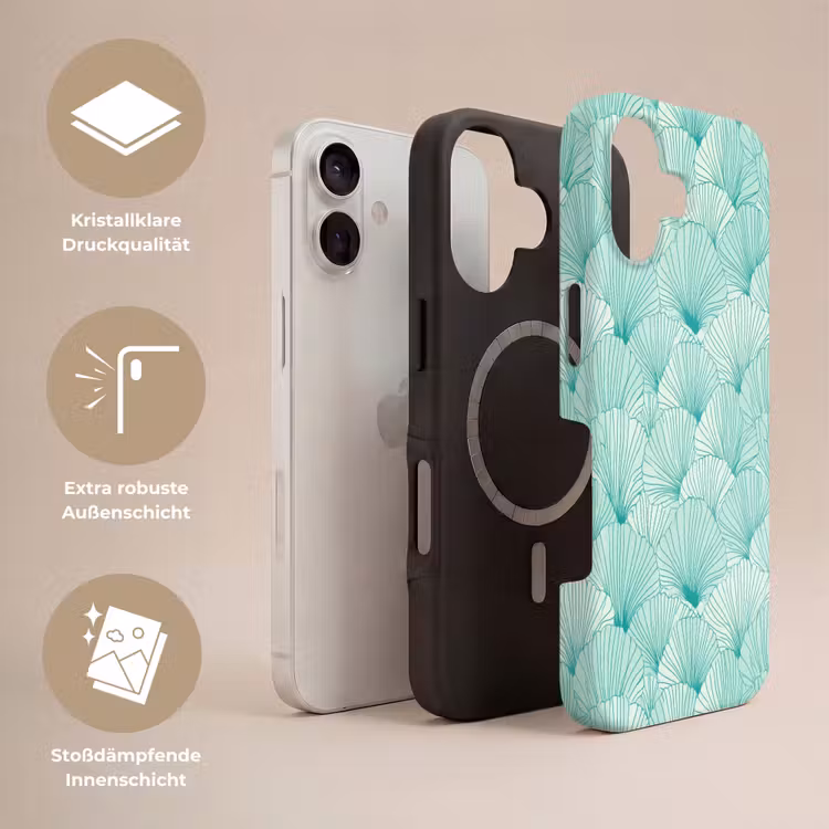 Groen - Wit - Ginko - Getekend - Textuur Toughcase MagSafe Apple iPhone 17 klein 1017 -USP_Lagen_DE