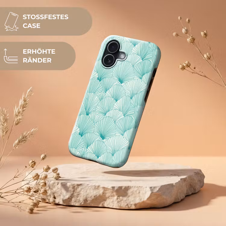 Groen - Wit - Ginko - Getekend - Textuur Toughcase MagSafe Apple iPhone 17 klein 1017 -USP_RandenV_DE