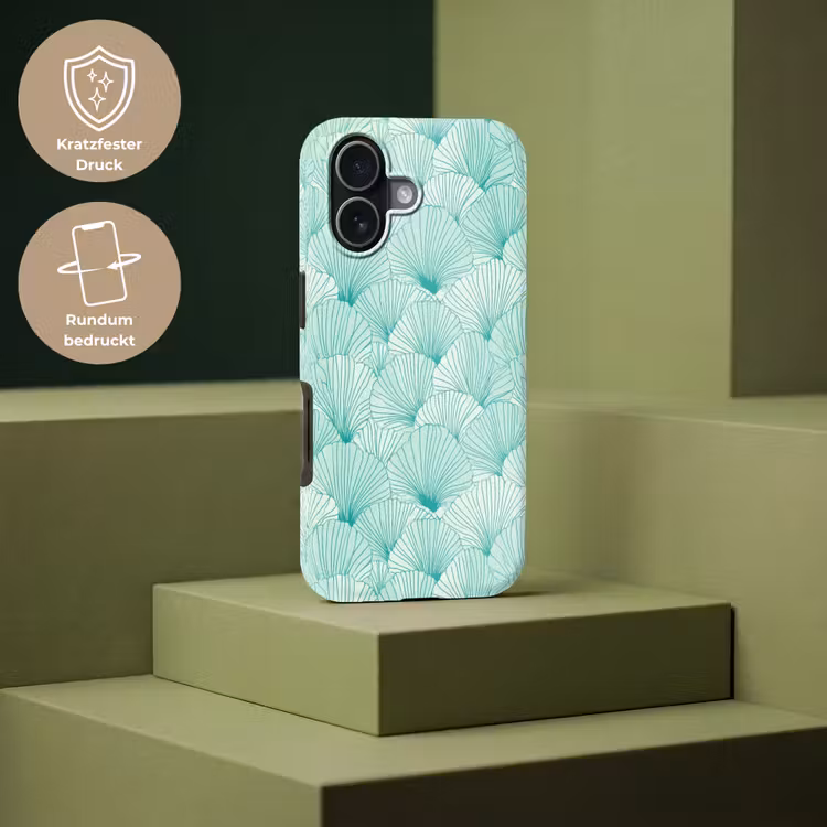 Groen - Wit - Ginko - Getekend - Textuur Toughcase MagSafe Apple iPhone 17 klein 1017 -USP_PrintM_DE