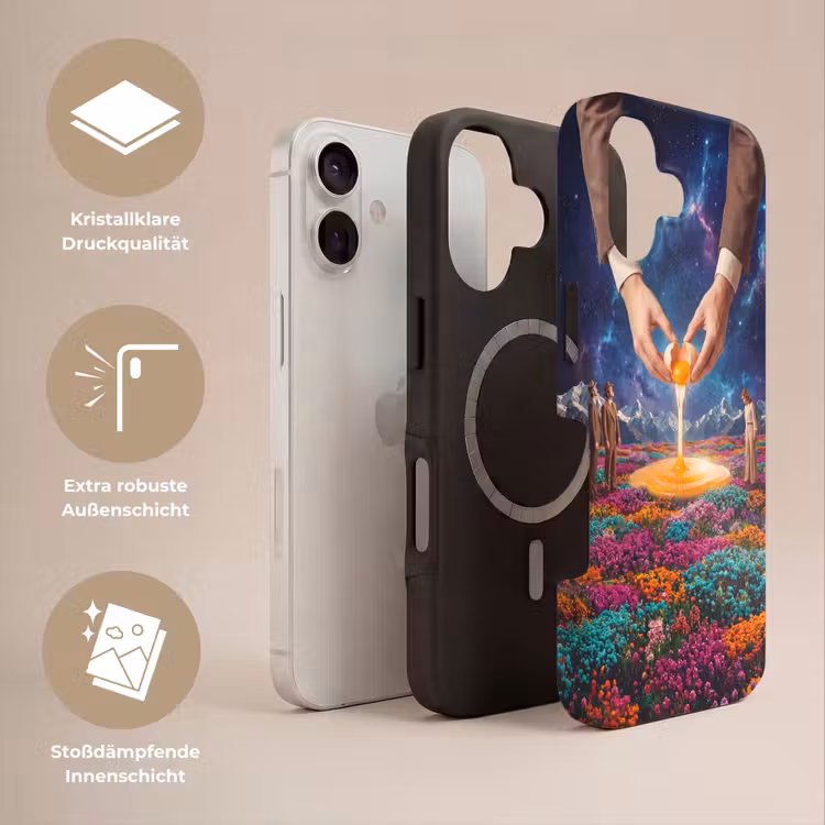 Handyhülle Toughcase - Hände – Ei – Surrealismus - Handen - Ei - Surrealisme Toughcase MagSafe Apple iPhone 17 klein