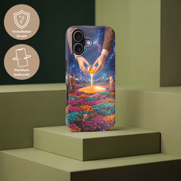 Handyhülle Toughcase - Hände – Ei – Surrealismus - Handen - Ei - Surrealisme Toughcase MagSafe Apple iPhone 17 klein