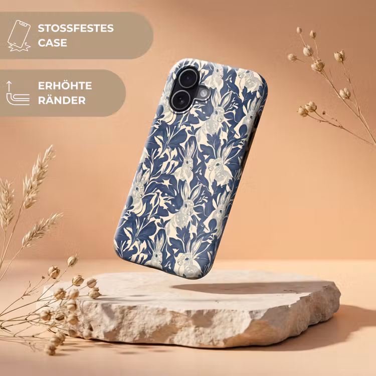 Hazen - Bladeren - Patroon - Blauw - Beige Toughcase MagSafe Apple iPhone 17 klein 1017 -USP_RandenV_DE