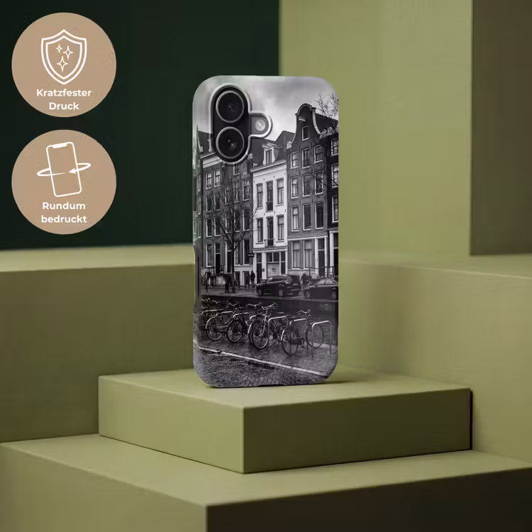 Huis - Gracht - Amsterdam - Architectuur - Zwart-wit Toughcase MagSafe Apple iPhone 17 klein -USP_PrintM_DE