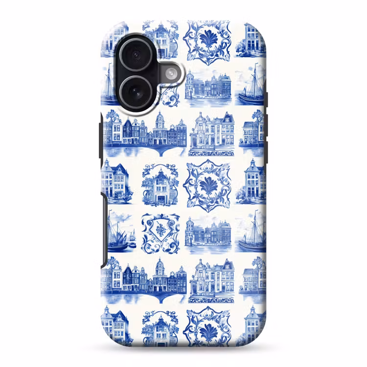 Huizen - Schepen - Blauw Toughcase MagSafe Apple iPhone 17 klein 1017 -3d