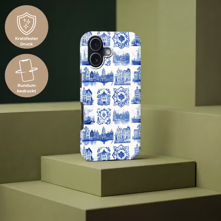 Huizen - Schepen - Blauw Toughcase MagSafe Apple iPhone 17 klein 1017 -USP_PrintM_DE