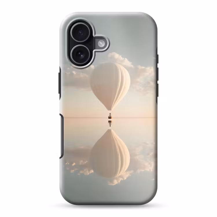 Luchtballon - Wolken - Water - Blauw Toughcase MagSafe Apple iPhone 17 klein -3d