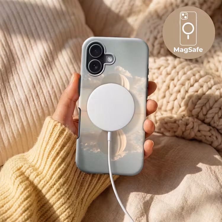 Luchtballon - Wolken - Water - Blauw Toughcase MagSafe Apple iPhone 17 klein -USP_MagsafeV