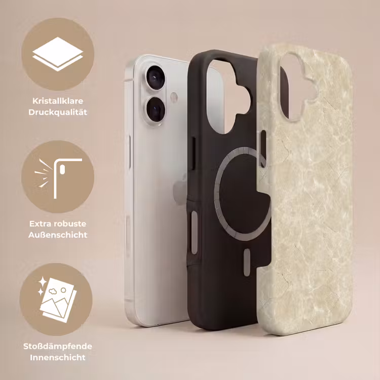 Lichtbeige - Marmer - Diffusie adering Toughcase MagSafe Apple iPhone 17 klein 1017 -USP_Lagen_DE