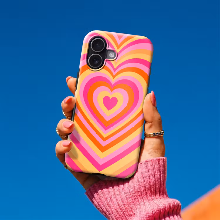 Hart - Concentrisch - Abstract - Liefde - Kleurrijk Toughcase MagSafe Apple iPhone 17 klein -Sfeer1V
