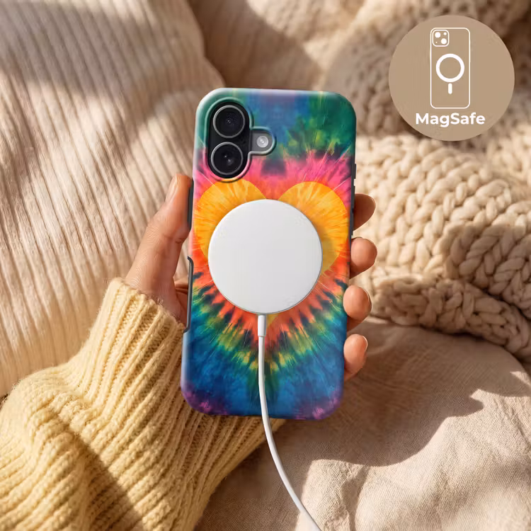 Hart - Tie Dye - Kleurrijk Toughcase MagSafe Apple iPhone 17 klein -USP_MagsafeV