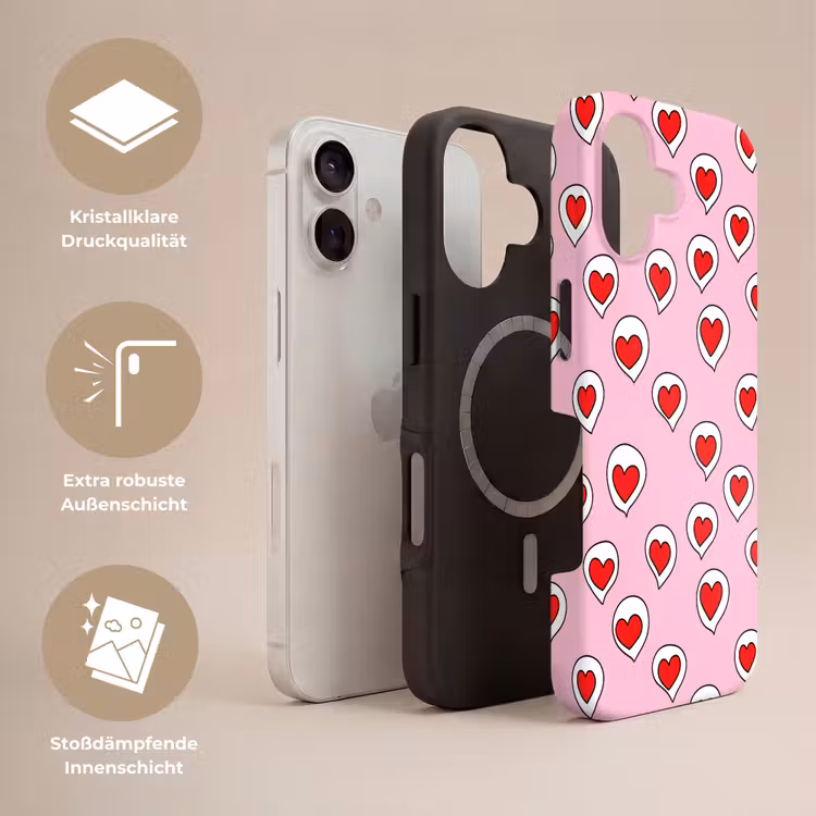 Hartjes - Patroon - Rood Toughcase MagSafe Apple iPhone 17 klein 1017 -USP_Lagen_DE